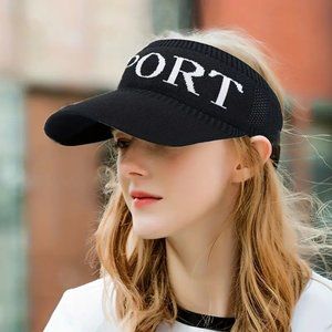 Lightweight SPORT Sun Visor Knitted Casual Hat Gold Baseball Cap for Women